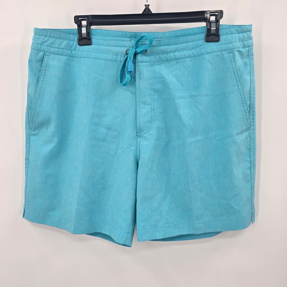 Tori Richard Mens Aqua Blue 4-Way Stretch Swim Trunks Board Shorts Size 34